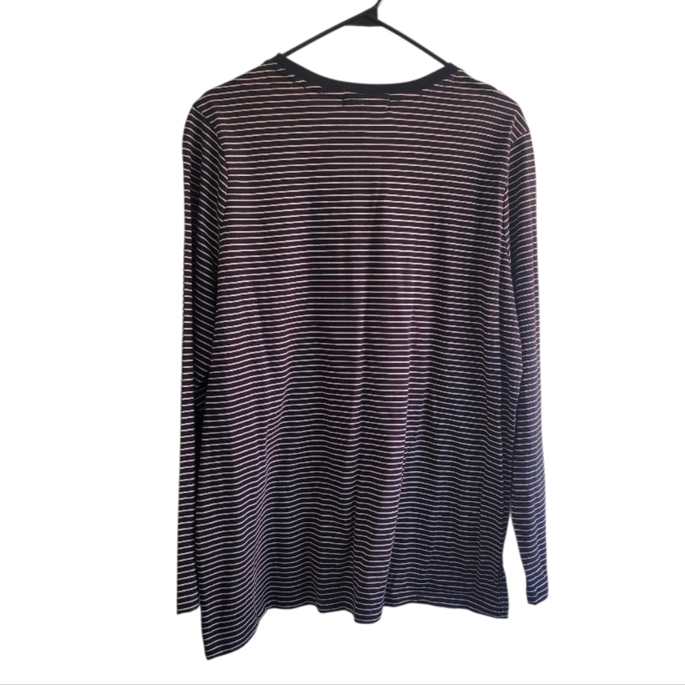 Lauren Ralph Lauren Black and Pink Striped Long Sleeve Shirt  Size 1x - Picture 4 of 8
